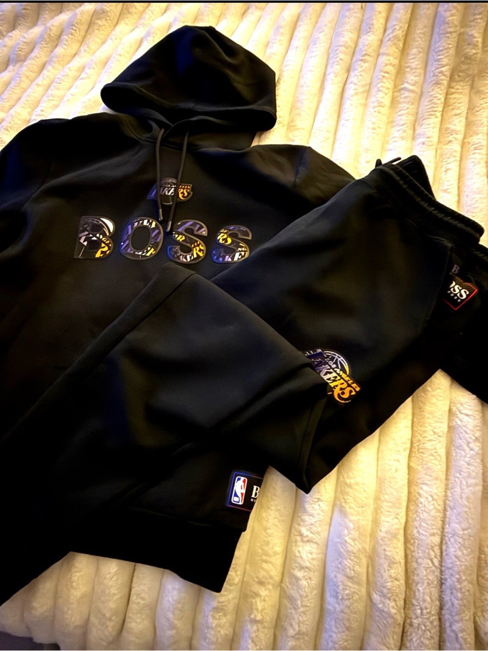 Hugo Boss NBA Lakers Sweatsuit with Lakers Logo Accents